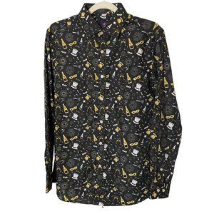 New Simon Banks‎ Men's Black Champaign Party New Year Dress Shirt Size Small 15